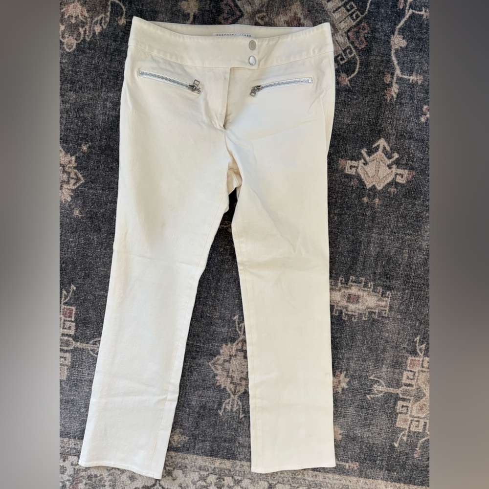Veronica Beard Cream Ankle Pants